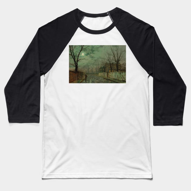 Under the Silvery Moonbeams by John Atkinson Grimshaw Baseball T-Shirt by Classic Art Stall